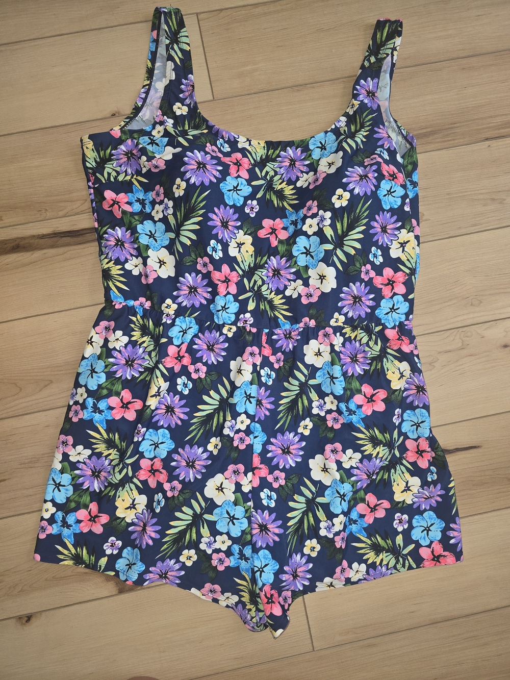 Blair Navy Floral Womens One-Piece Romper with Floral Design